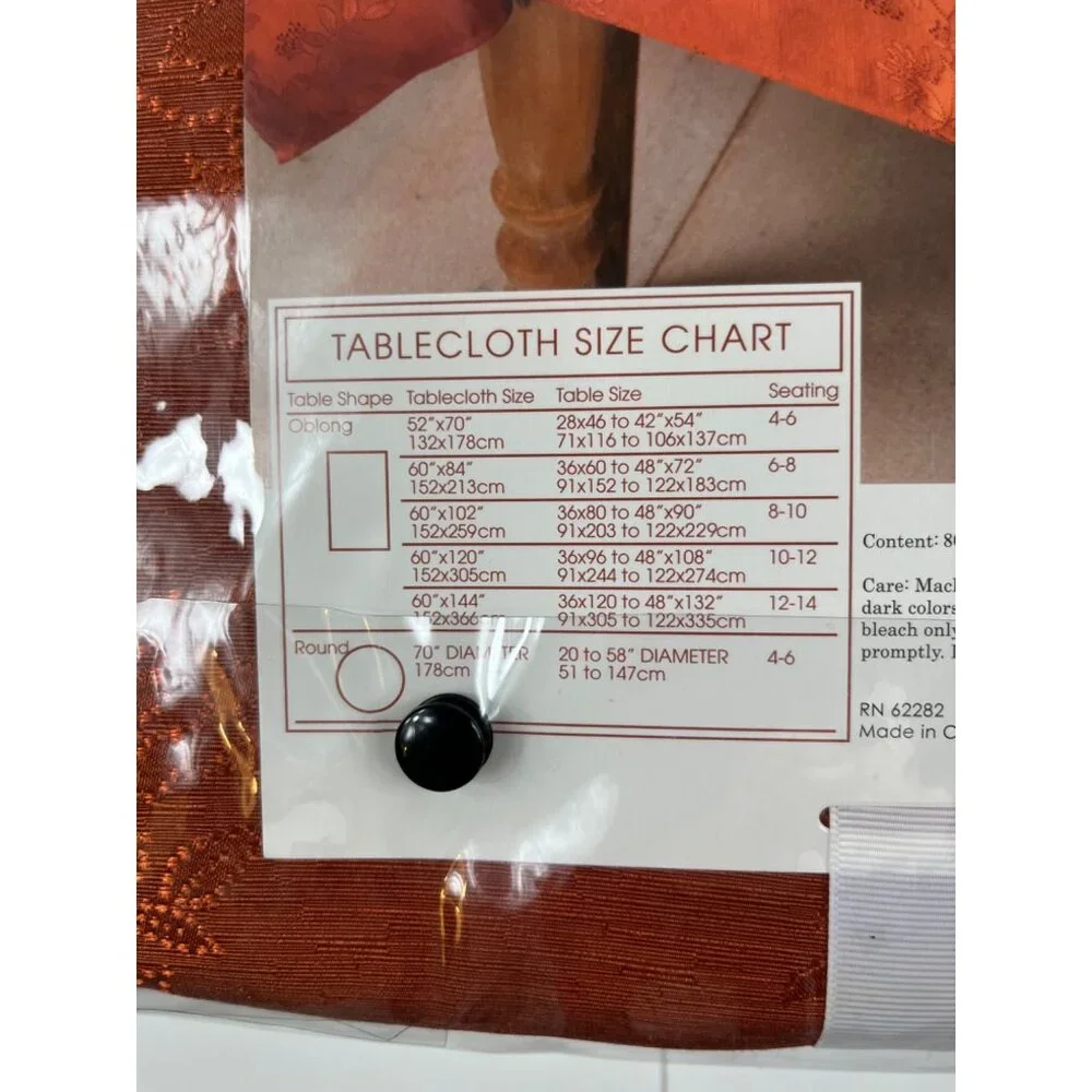 Benson Mills Fall Countryside Leaves Raised Jacquard Rust Tablecloth 60